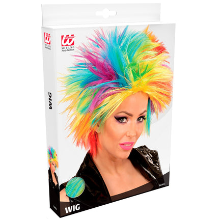 Widmann SRL Regenboog spike pruikjes