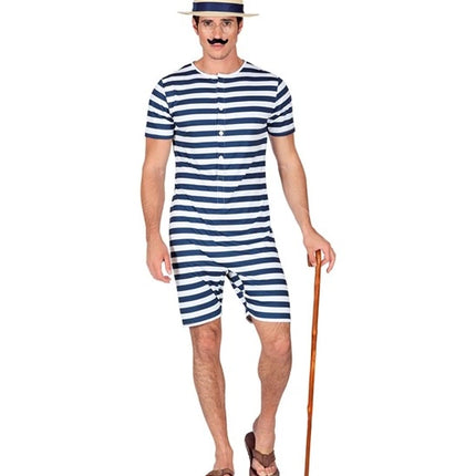 Widmann SRL Retro badpak - blauw / wit Robin