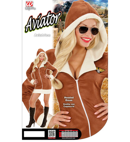 Widmann SRL Retro vliegenier kostuum dames