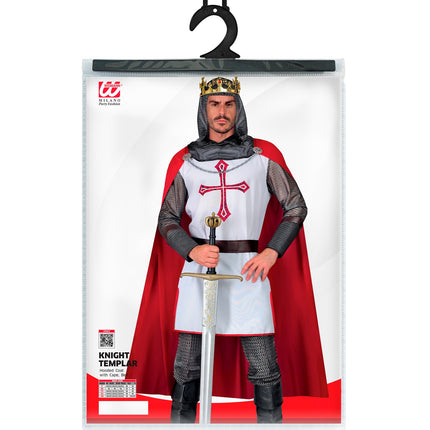 Widmann SRL Ridderkostuum  tuniek met capuchon en riem en cape