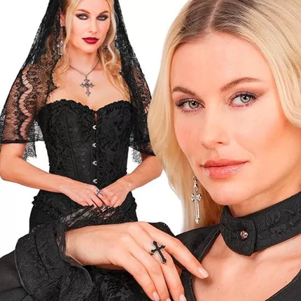 Widmann SRL Ring kruis zwart kostuum Olivia