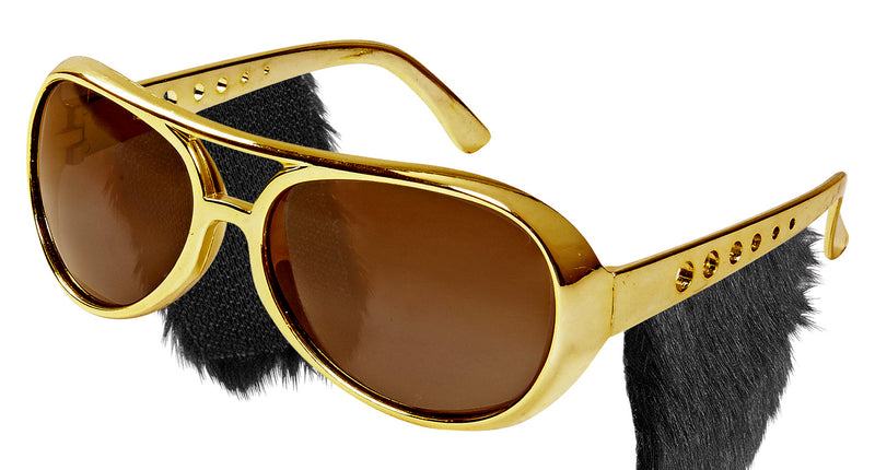 Widmann SRL Rock 'n roll bril Elvis goud met bakkebaarden