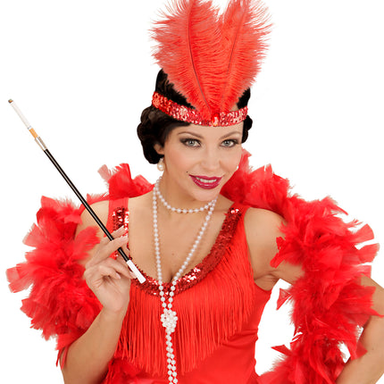 Widmann SRL Rode Charleston hoofdband met veren