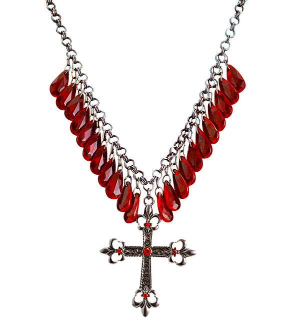 Widmann SRL Rode gothic ketting met kruis