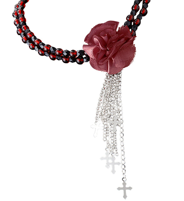 Widmann SRL Rode gothic ketting met roos