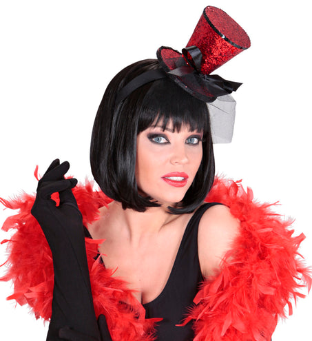 Widmann SRL Rode Mini Hoge Hoed Met Sluier