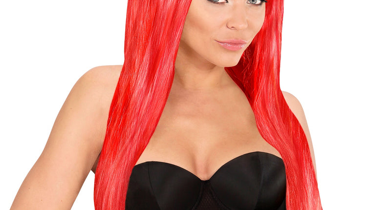 Widmann SRL Rode pruik met lang stijl haar