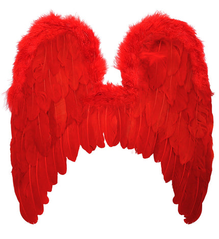 Widmann SRL Rode vleugels met marabou en glitters