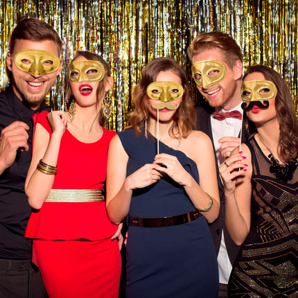 Widmann SRL Rond goud oogmasker masquerade