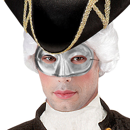Widmann SRL Rond zilver oogmasker masquerade
