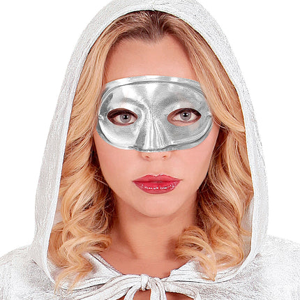 Widmann SRL Rond zilver oogmasker masquerade