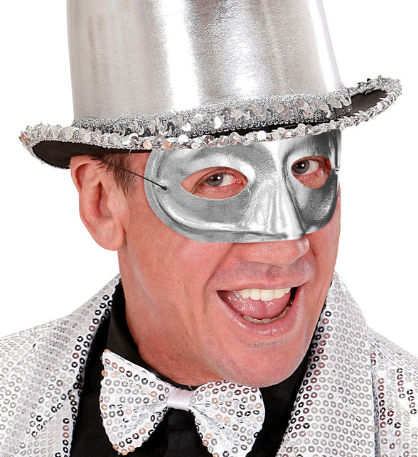 Widmann SRL Rond zilver oogmasker masquerade