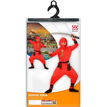 Widmann SRL Rood draak ninja pakken voor kids