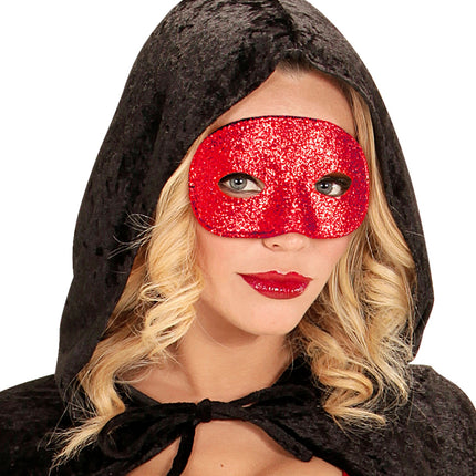 Widmann SRL Rood glitter oogmasker