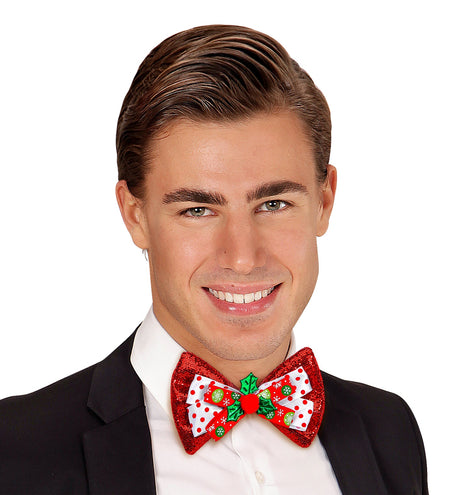 Widmann SRL Rood glitterstrikje kerstmis