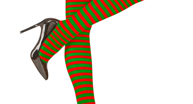 Widmann SRL Rood-groen gestreepte kousen