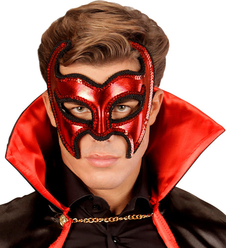 Widmann SRL Rood metallic duivelsmasker