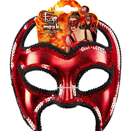 Widmann SRL Rood metallic duivelsmasker