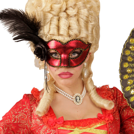 Widmann SRL Rood Metallic Venetiaans oogmasker