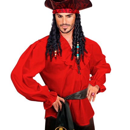 Widmann SRL Rood piratenshirt volwassenen