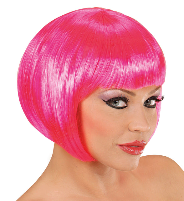 Widmann SRL Roze boblijn pruik dame