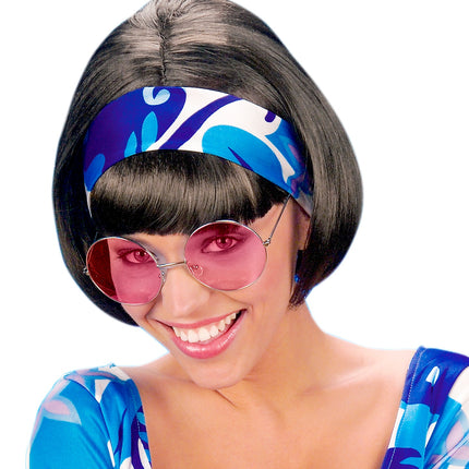 Widmann SRL Roze bril 70-er jaren Flower Power