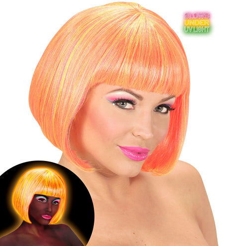 Widmann SRL Roze /gele Pruik Valentina mix