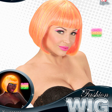 Widmann SRL Roze /gele Pruik Valentina mix