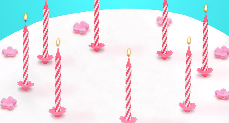 Widmann SRL Roze kaarsje happy birthday