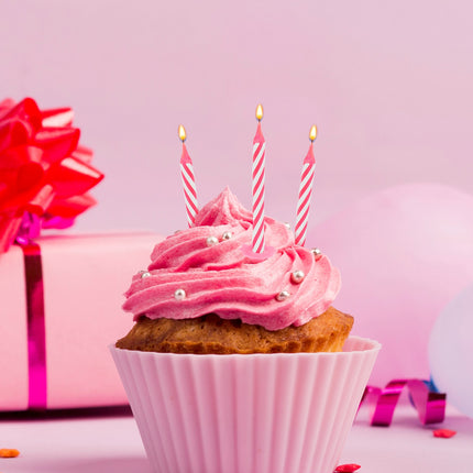 Widmann SRL Roze kaarsjes met houder en muziek