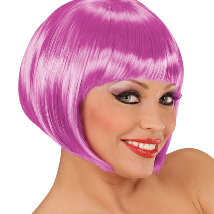 Widmann SRL Roze/ Magenta boblijnpruik dames