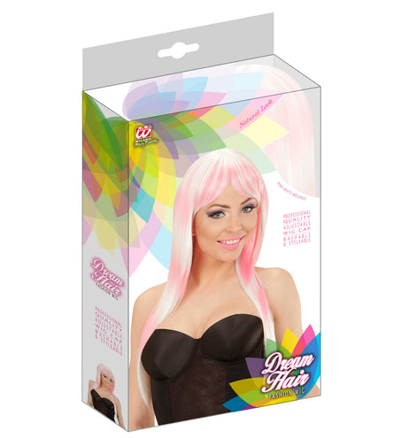 Widmann SRL Roze met wit gemêleerde pruik