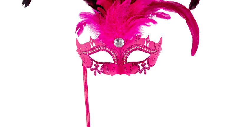 Widmann SRL Roze oogmasker met veren