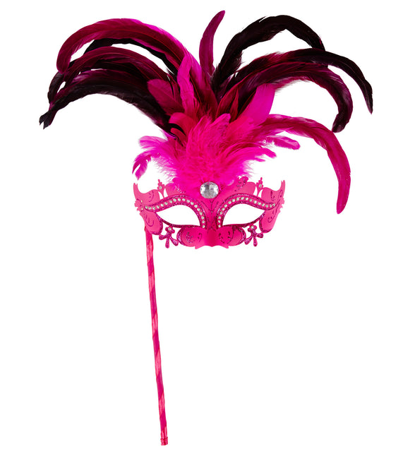 Widmann SRL Roze oogmasker met veren
