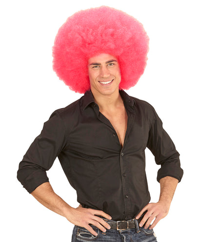 Widmann SRL Roze oversized Afro pruik