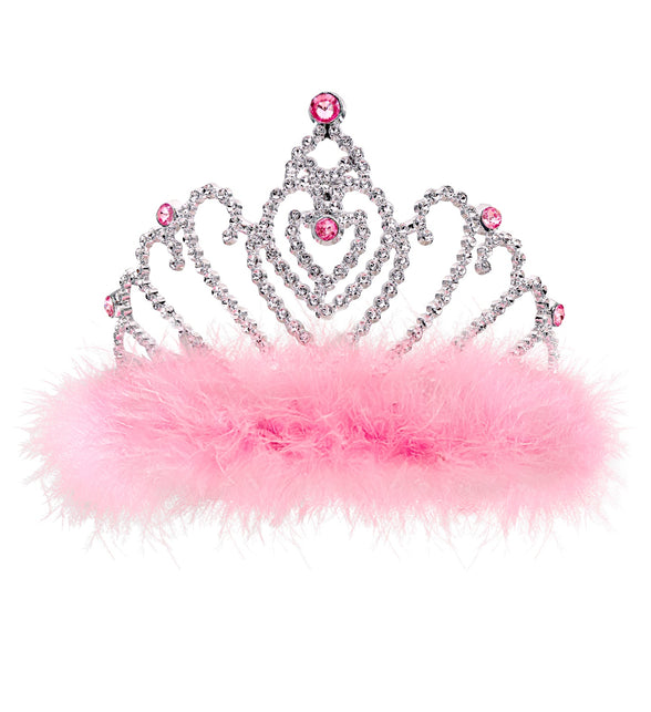 Widmann SRL Roze prinsessenkroon met marabou