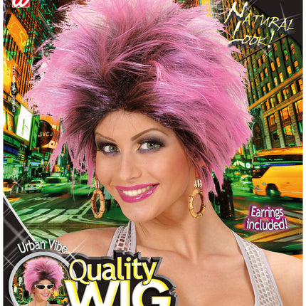 Widmann SRL Roze pruik Frenzy