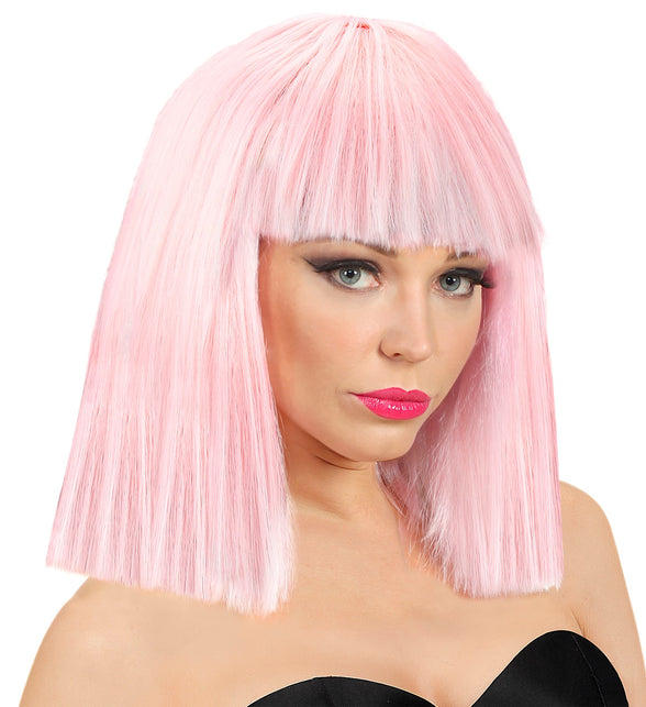 Widmann SRL Roze pruik showgirl