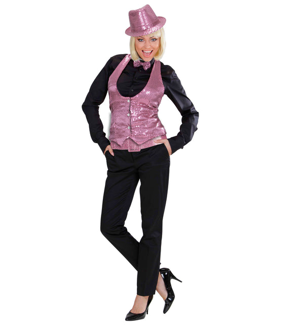 Widmann SRL Roze showriem met glitters