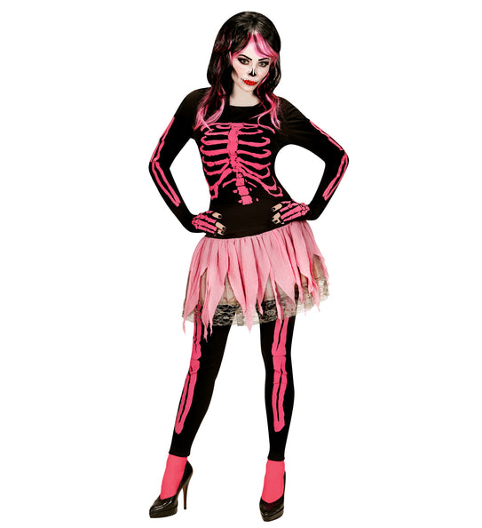 Widmann SRL Roze skeletonjurkjes voor Halloween