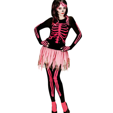 Widmann SRL Roze skeletonjurkjes voor Halloween
