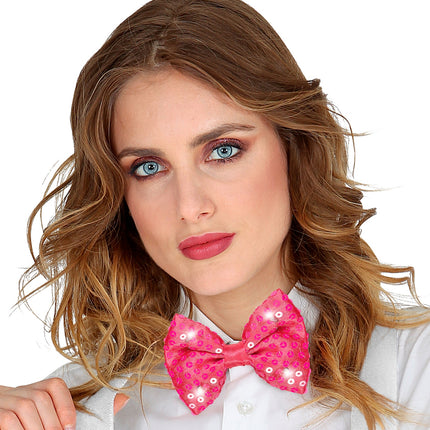 Widmann SRL Roze strikjes met flitslicht