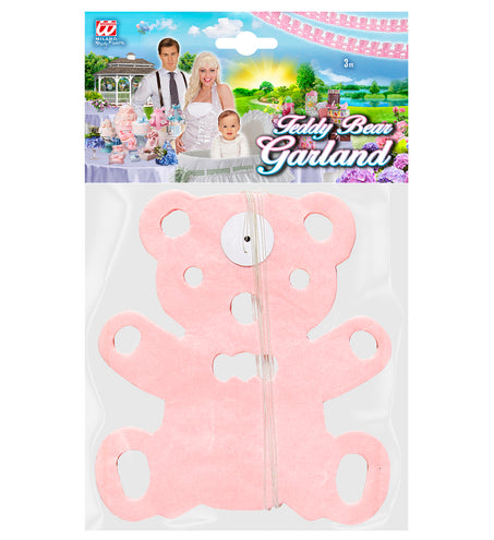 Widmann SRL Roze Teddy beertjes slinger voor geboorte