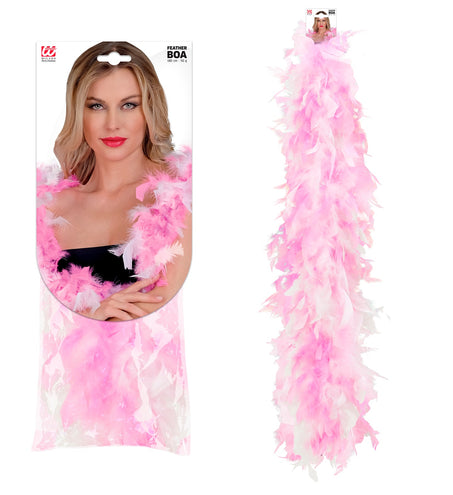 Widmann SRL Roze-witte boa 2-kleurig 180cm