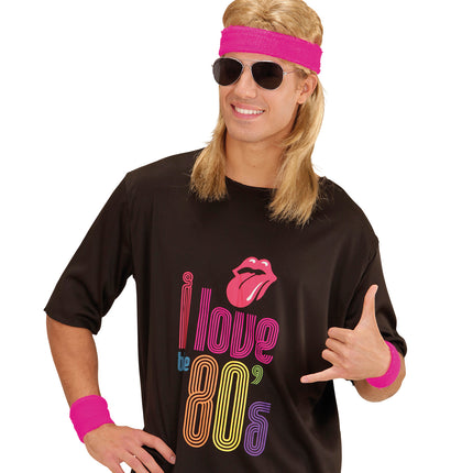 Widmann SRL Roze zweetbanden neon set