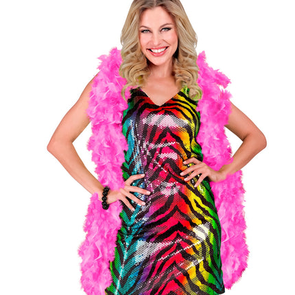 Widmann SRL Roze/fuchsia veren boa 180cm