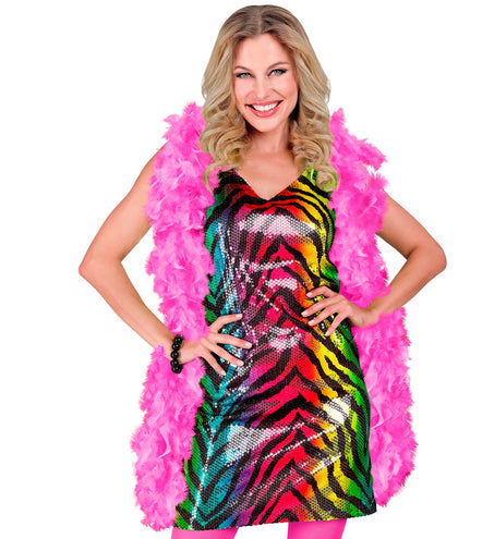 Widmann SRL Roze/fuchsia veren boa 180cm