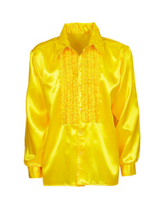 Widmann SRL Ruche blouse satijn geel