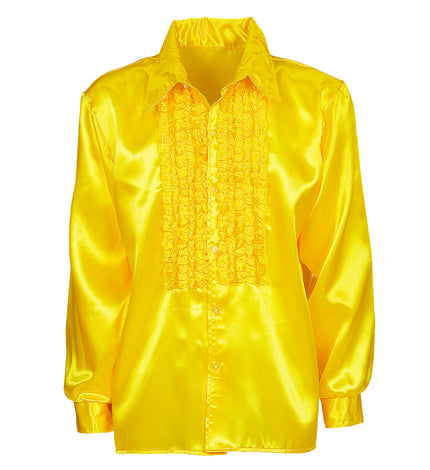 Widmann SRL Ruche blouse satijn geel