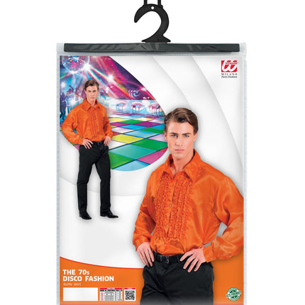 Widmann SRL Ruche blouse satijn oranje